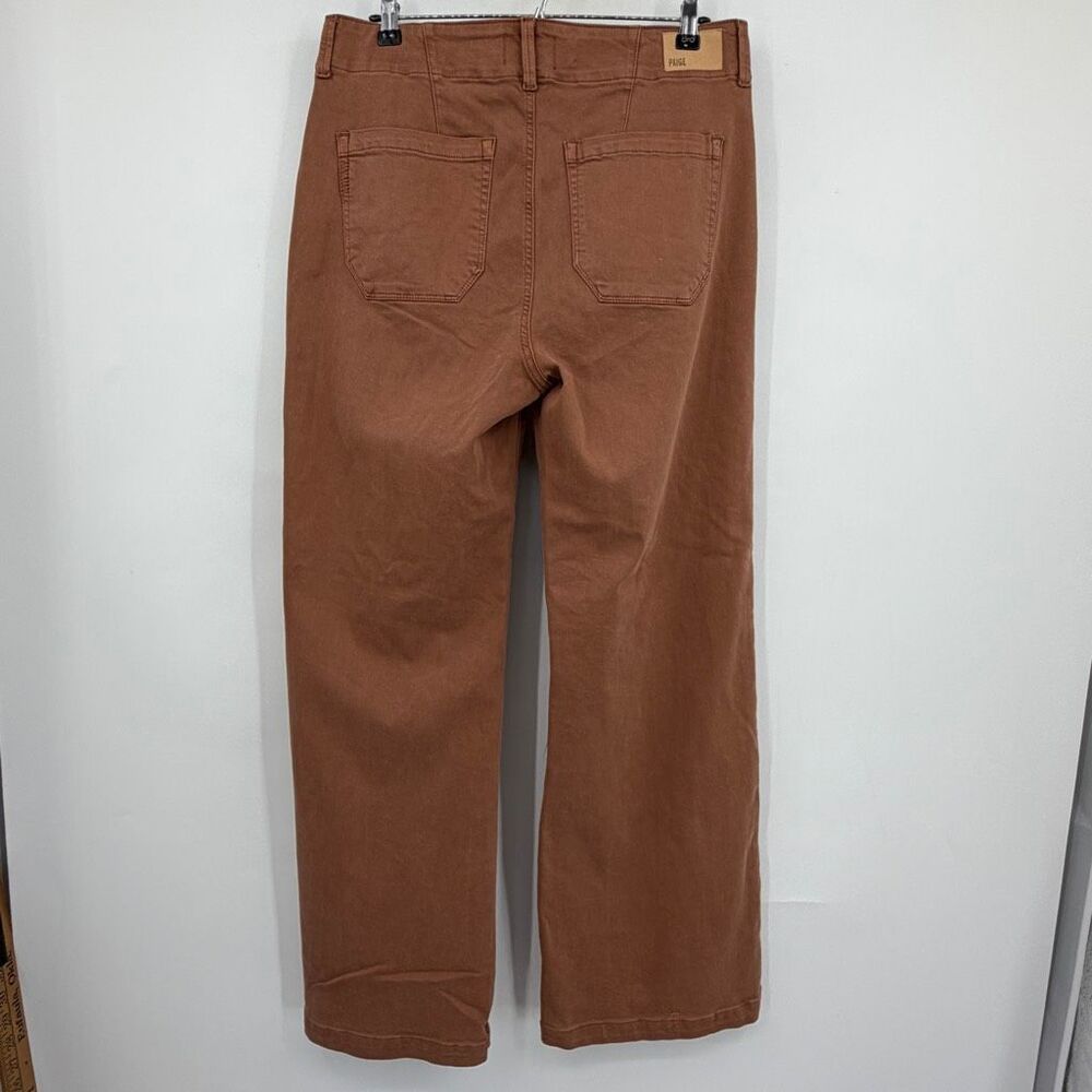 PAIGE Brooklyn 31 Wide Leg Pants Brown High Rise NWT Size 30 - Picture 4 of 12